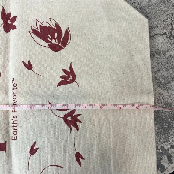 Pact  Earth's Favorite Reusable  100% Organic Cotton  Tote Bag  Red Flowers NWT - Picture 11 of 13